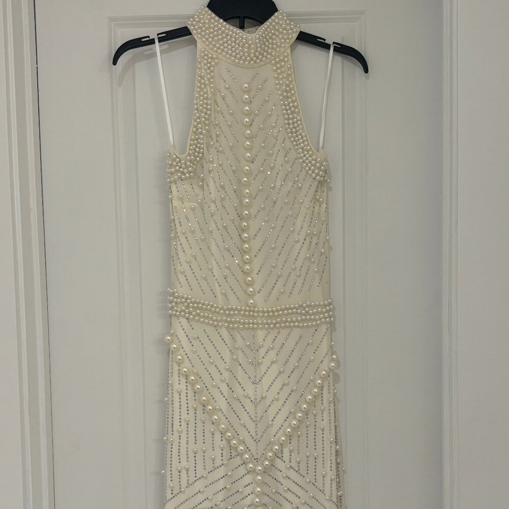 SOLD NWT Donnee Par Dieu Pearl & Rhinestone Halter Special Occasion
